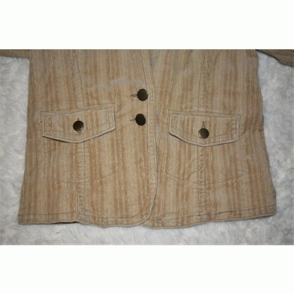 Maurices corduroy blazer jacket coat button pockets collar tan beige - Picture 5 of 6